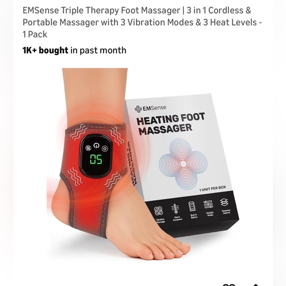 EM Sense Heating Foot Massager - Picture 2 of 5